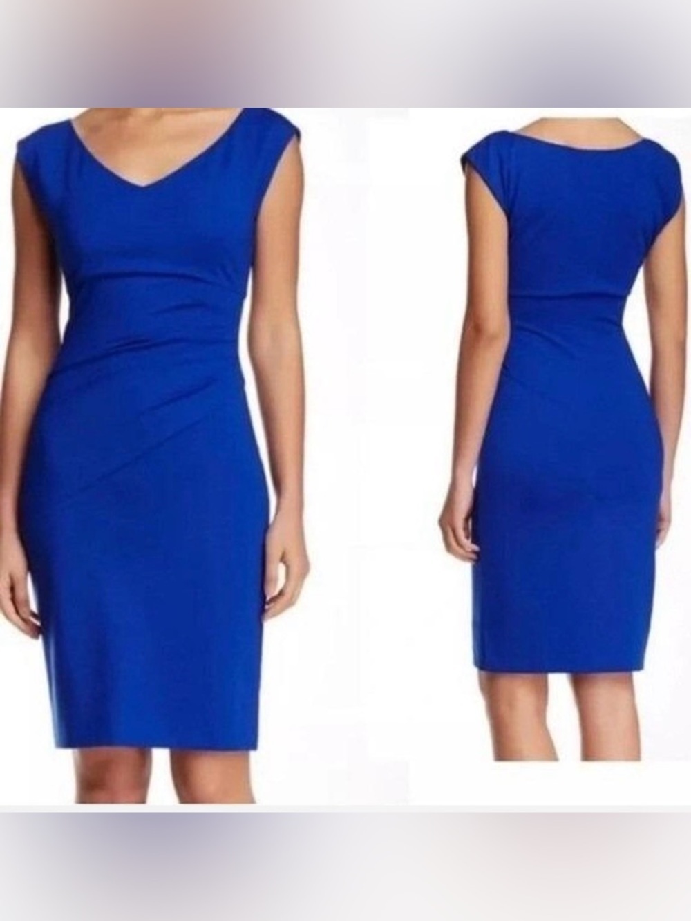 Diane Von Furstenberg Bevin Ruched Dress In Royal Blue Size 14